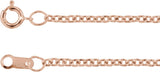 10K Rose Gold 1.5 mm Cable 18" Chain