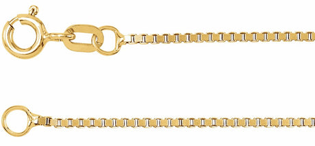 14K Yellow Gold-Filled 1 mm Box 7" Chain