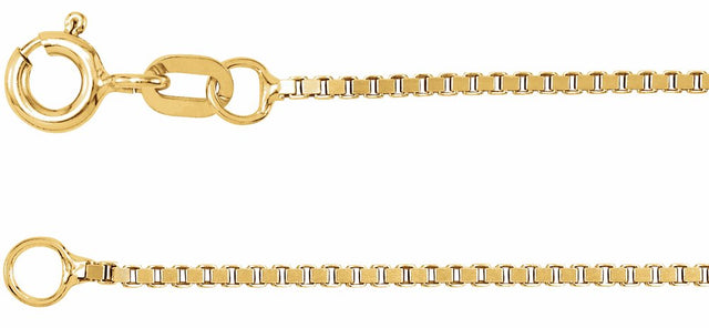 14K Yellow Gold-Filled 1 mm Box 7" Chain