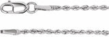 14K White Gold 1.5 mm Rope 18" Chain