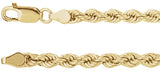 14K Yellow Gold 4 mm Rope 7" Chain 
