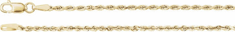 14K Yellow 1.8 mm Diamond-Cut Rope 7" Chain