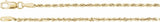 14K Yellow 1.8 mm Diamond-Cut Rope 20" Chain