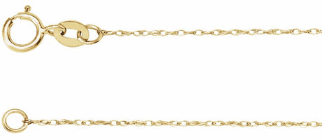 14K Yellow .75 mm Rope 7" Chain
