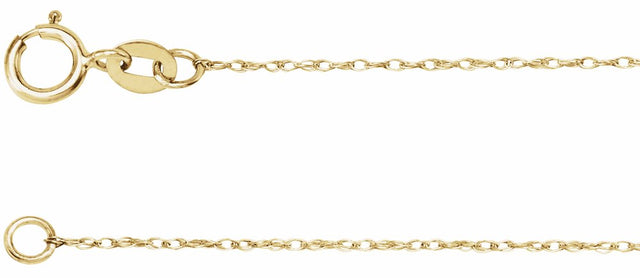 14K Yellow Gold .75 mm Rope 7" Chain