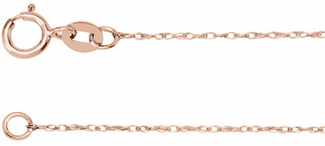 14K Rose .75 mm Rope 18" Chain