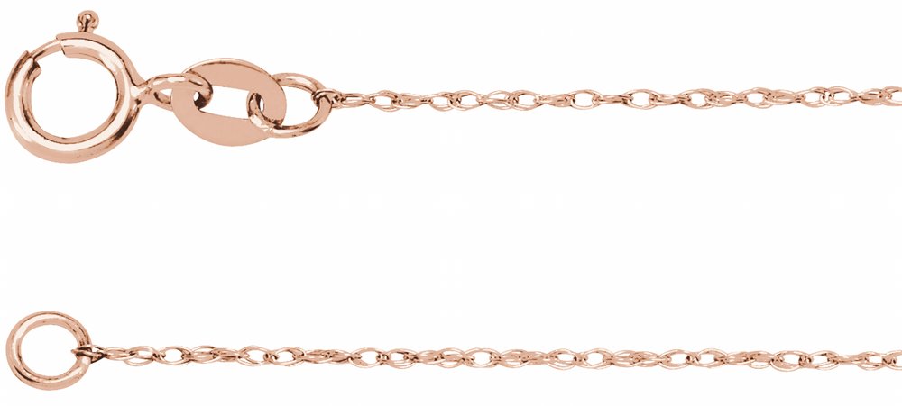 14K Rose Gold .75 mm Rope 24" Chain