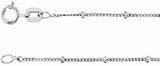 14K White Gold 1 mm Beaded Curb 16" Chain