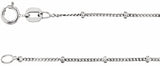 14K White Gold 1 mm Beaded Curb 20" Chain