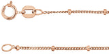 14K Rose Gold 1 mm Beaded Curb 24" Chain