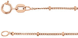 14K Rose 1 mm Beaded Curb 24" Chain