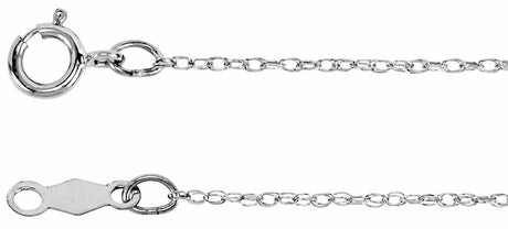 10K White Gold .75 mm Rope 16" Chain