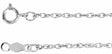 14K White Gold 1.25 mm Rope 24" Chain