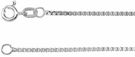 14K White Gold 1.3 mm Diamond-Cut Box 24" Chain