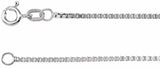 14K White Gold 1.3 mm Diamond-Cut Box 24" Chain