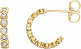 14K Yellow 1/4 CTW Natural Diamond Hoop Earrings