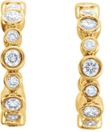 14K Yellow 1/4 CTW Natural Diamond 10.5 mm Hoop Earrings