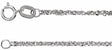 14K White Gold 1.2 mm Diamond-Cut Singapore 7" Chain