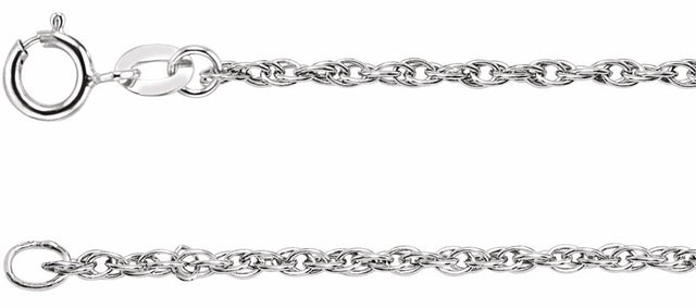 14K White Gold 1.5 mm Rope 7" Chain
