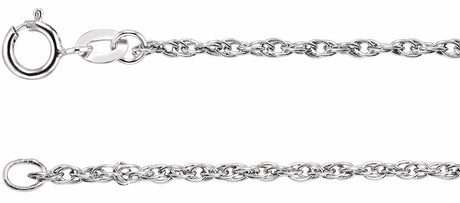 14K White Gold 1.5 mm Rope 18" Chain
