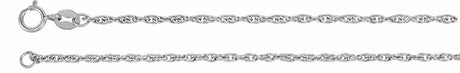 14K White Gold 1.75 mm Rope 7" Chain