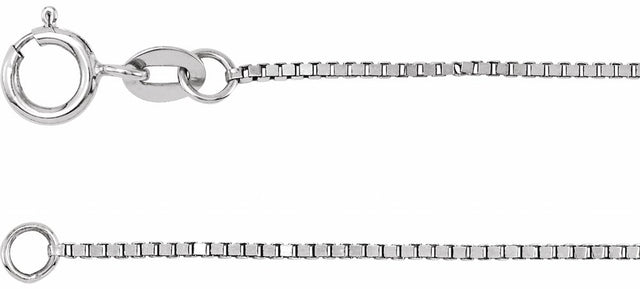 14K White Gold .75 mm Box 18" Chain