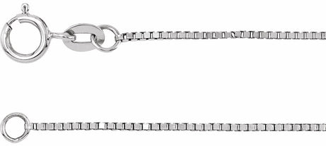 14K White Gold .75 mm Box 18" Chain