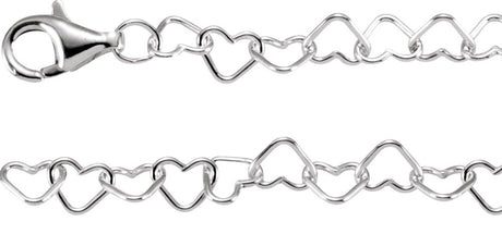 Sterling Silver 4.5 mm Heart 16" Chain
