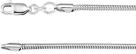 Sterling Silver 2 mm Snake 18" Chain