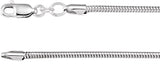 Sterling Silver 2 mm Snake 16" Chain
