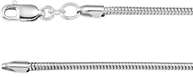 Sterling Silver 2 mm Snake 16" Chain
