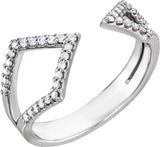 14K White Gold 1/5 CTW Natural Diamond Geometric Ring