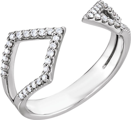 14K White Gold 1/5 CTW Natural Diamond Geometric Ring