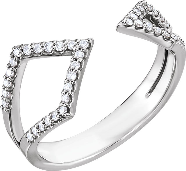 14K White Gold 1/5 CTW Natural Diamond Geometric Ring