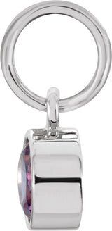 14K White Gold Posh Mommy® Imitation Alexandrite Charm/Pendant
