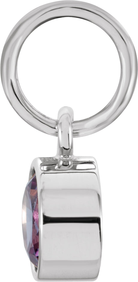 14K White Posh Mommy® Imitation Alexandrite Charm