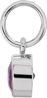 14K White Posh Mommy® Imitation Amethyst Charm/Pendant