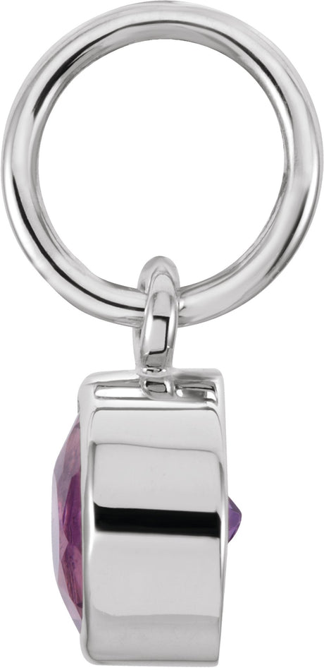 Sterling Silver Posh Mommy® Imitation Amethyst Charm/Pendant