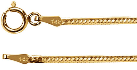 14K Yellow Gold 1.5 mm Flexible Herringbone 7" Chain