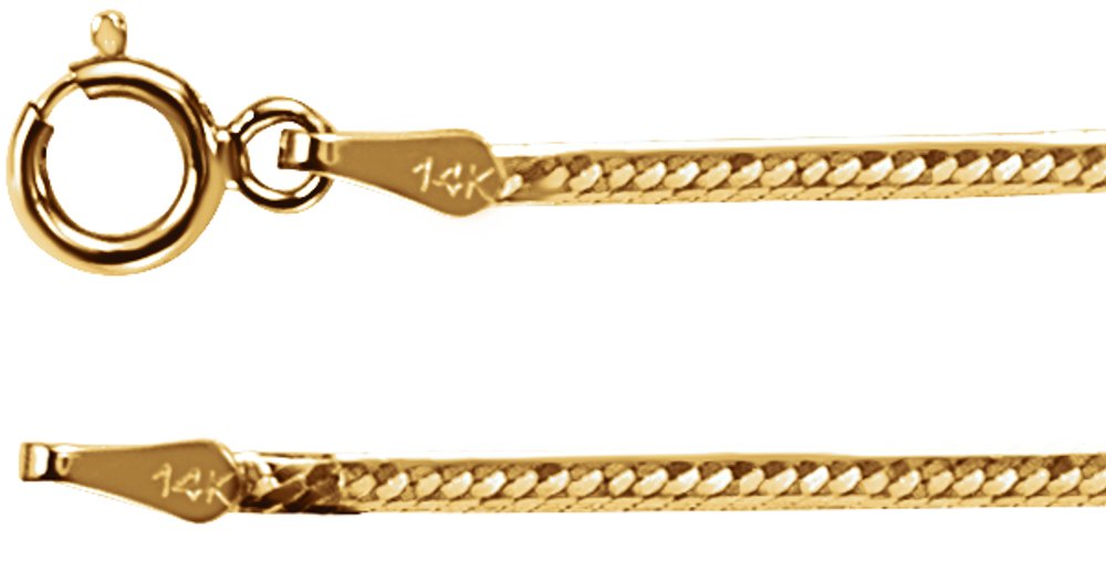 14K Yellow Gold 1.5 mm Flexible Herringbone 20" Chain
