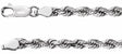 14K White Gold 3.9 mm Diamond-Cut Rope 20" Chain