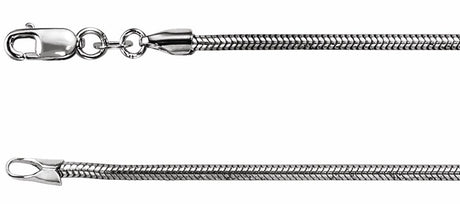Sterling Silver 1.5 mm Snake 18" Chain
