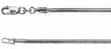 Rhodium-Plated Sterling Silver 1.5 mm Snake 20" Chain