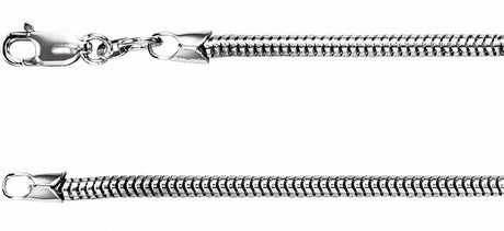 Sterling Silver 2.5 mm Snake 7" Chain 