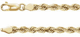 14K Yellow Gold 3.9 mm Diamond-Cut Rope 7" Chain 