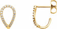 14K Yellow 1/5 CTW Natural Diamond Geometric J-Hoop Earrings