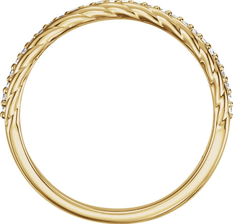 14K Yellow Gold 1/6 CTW Natural Diamond Rope Ring