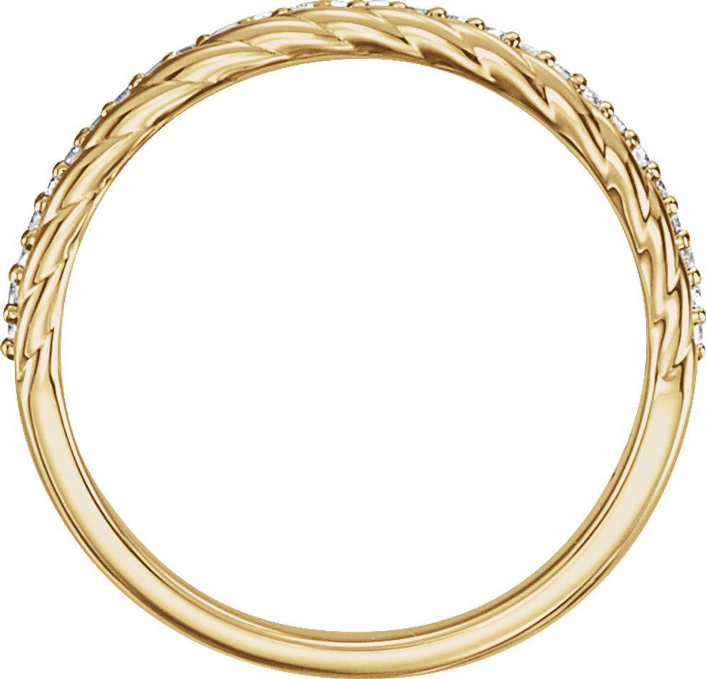 14K Yellow Gold 1/6 CTW Natural Diamond Rope Ring