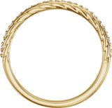 14K Yellow Gold 1/6 CTW Natural Diamond Rope Ring