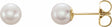 14K Yellow Gold Cultured White Freshwater Pearl Earrings